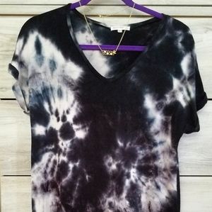 Anistar S/S Navy/Black/White Tie-Dye Shirt Dress